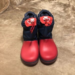 Boys CROCS Winter Boots - Red & Blue